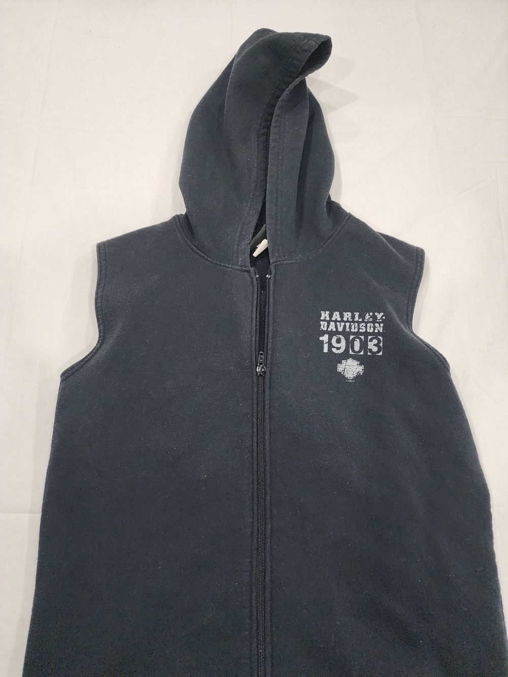 Harley-Davidson Kids Sleeveless Hoodie Vest in Black